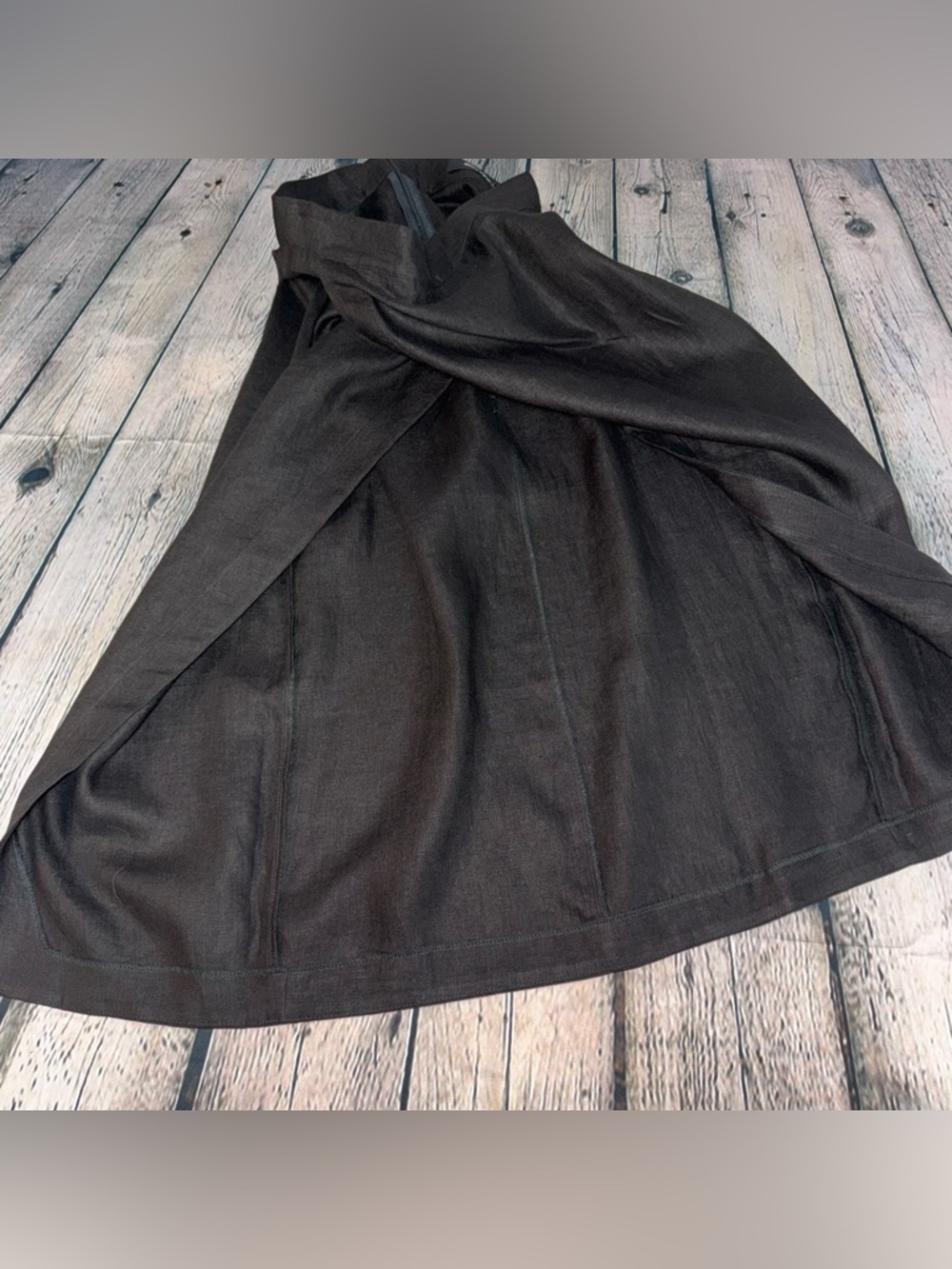 Ioanna Kourbela Black Linen Midi Skirt Zero Waste Greek Designer Sz Euro Medium - Picture 4 of 8
